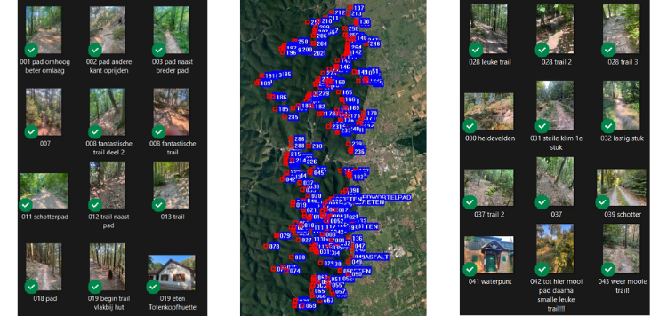 Kaart + getallen Pfalzerwald