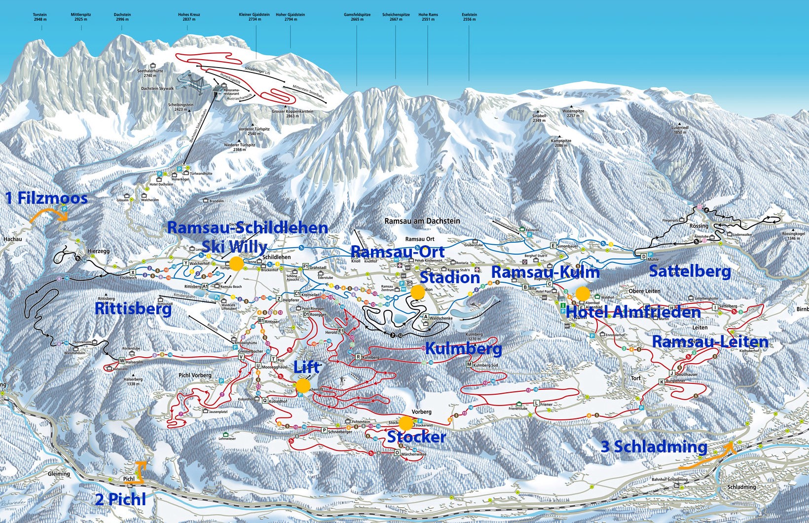 Ramsau overzichtskaart