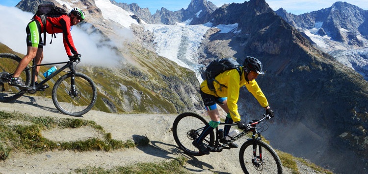 Mountainbiken rond de Mont Blanc